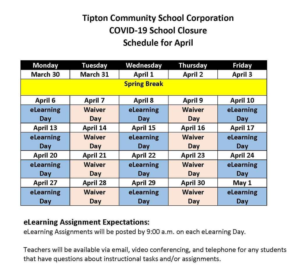 eLearning Schedule for April